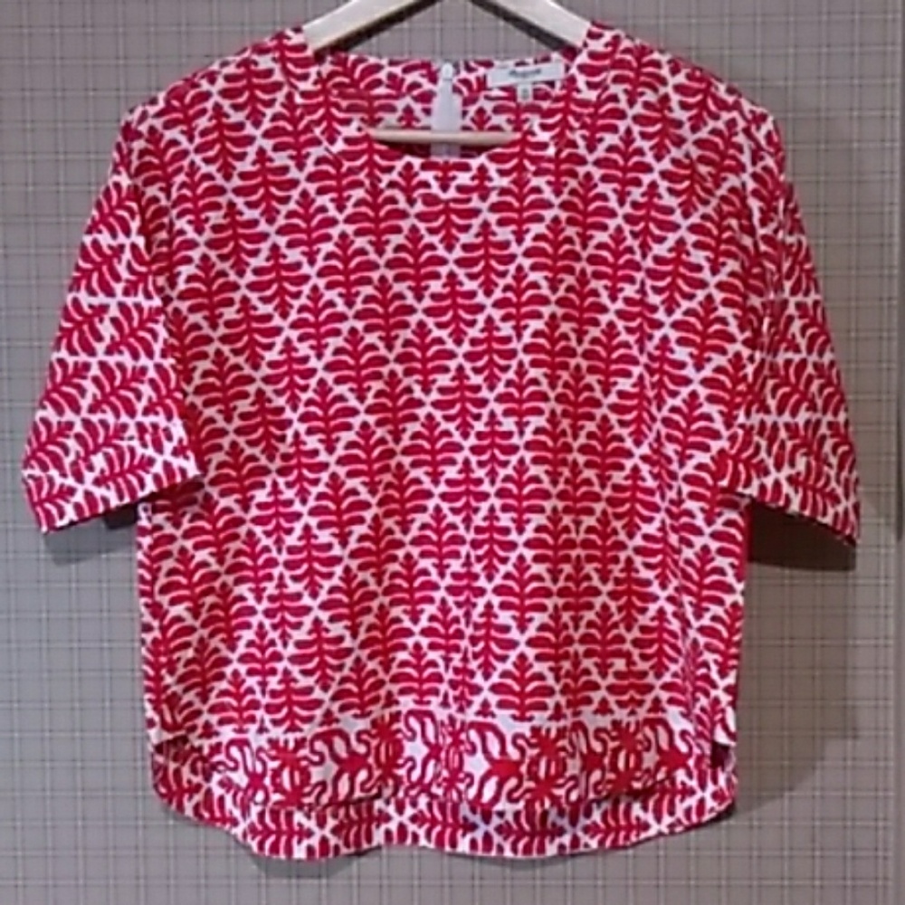 MADEWELL  Top  Red tile print Size XS